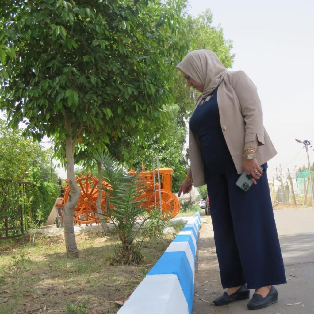 Dean of the College of Agricultural Engineering Sciences Inspects the Renovation and Painting Works of the College's Sidewalks