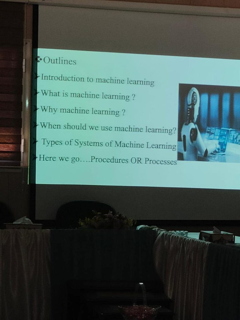 A Workshop Organized by the College of Agricultural Engineering Sciences on the Use of Machine Learning